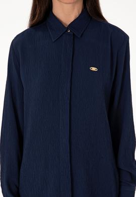 Kadın Lacivert Uzun Kollu Tunik Gömlek - 50306754046