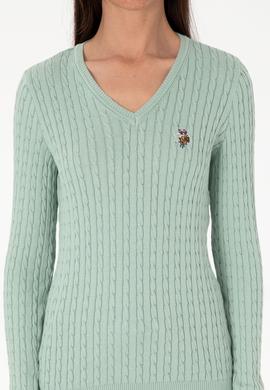 Kadın Su Yeşili Basic Kazak - 50288992014