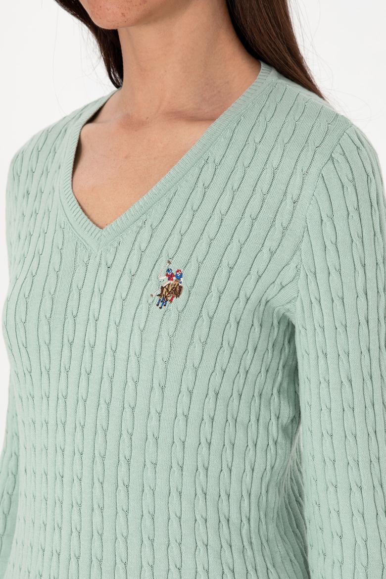 Kadın Su Yeşili Basic Kazak - 50288992014