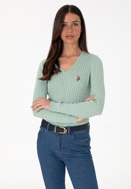 Kadın Su Yeşili Basic Kazak - 50288992014