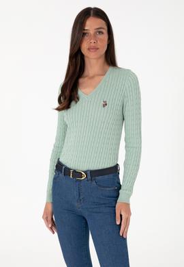 Kadın Su Yeşili Basic Kazak - 50288992014