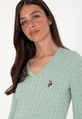 Kadın Su Yeşili Basic Kazak - 50288992014