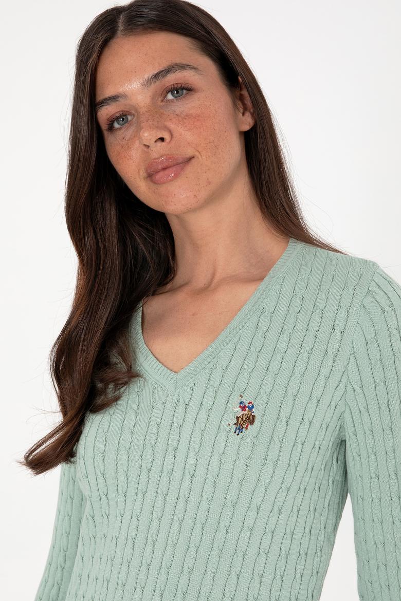 Kadın Su Yeşili Basic Kazak - 50288992014