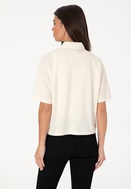 Kadın Krem Örme Gömlek - 50299843038