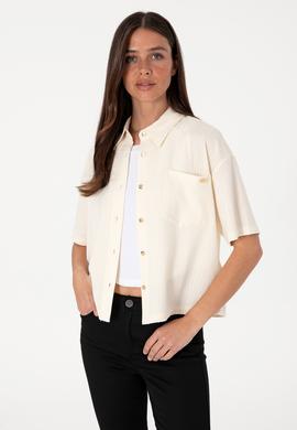 Kadın Krem Örme Gömlek - 50299843038