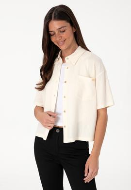 Kadın Krem Örme Gömlek - 50299843038