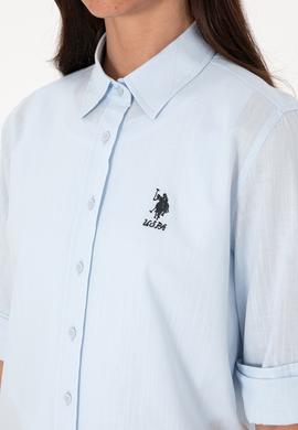 Kadın Açık Mavi Uzun Kollu Basic Gömlek - 50307694011