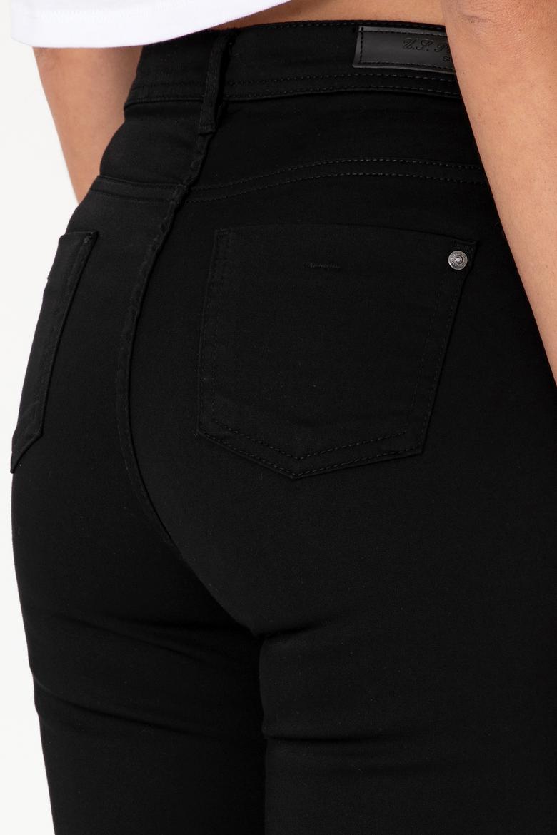 Kadın Siyah Kanvas Toothpick Fit Pantolon - 50307940018