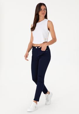 Kadın Lacivert Kanvas Toothpick Fit Pantolon - 50307940010