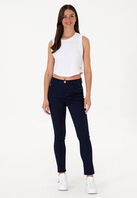 Kadın Lacivert Kanvas Toothpick Fit Pantolon - 50307940010