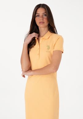 Kadın Kavun Polo Yaka Mini Boy Örme Elbise - 50297457169