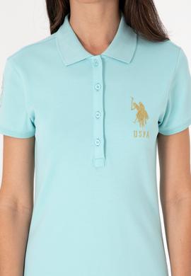 Kadın Aqua Polo Yaka Mini Boy Örme Elbise - 50297457124