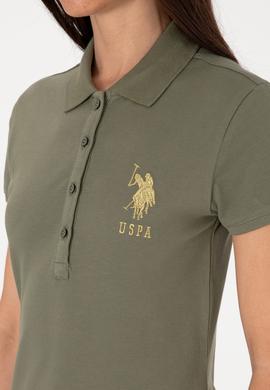 Kadın Koyu Haki Polo Yaka Mini Boy Örme Elbise - 50297457154