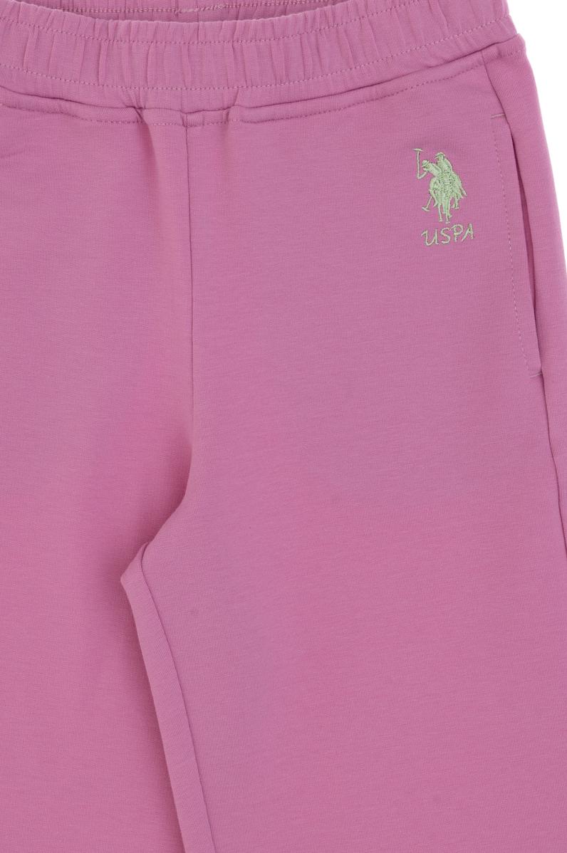 Kız Çocuk Fuşya Loose Fit İki İplik Eşofman Altı