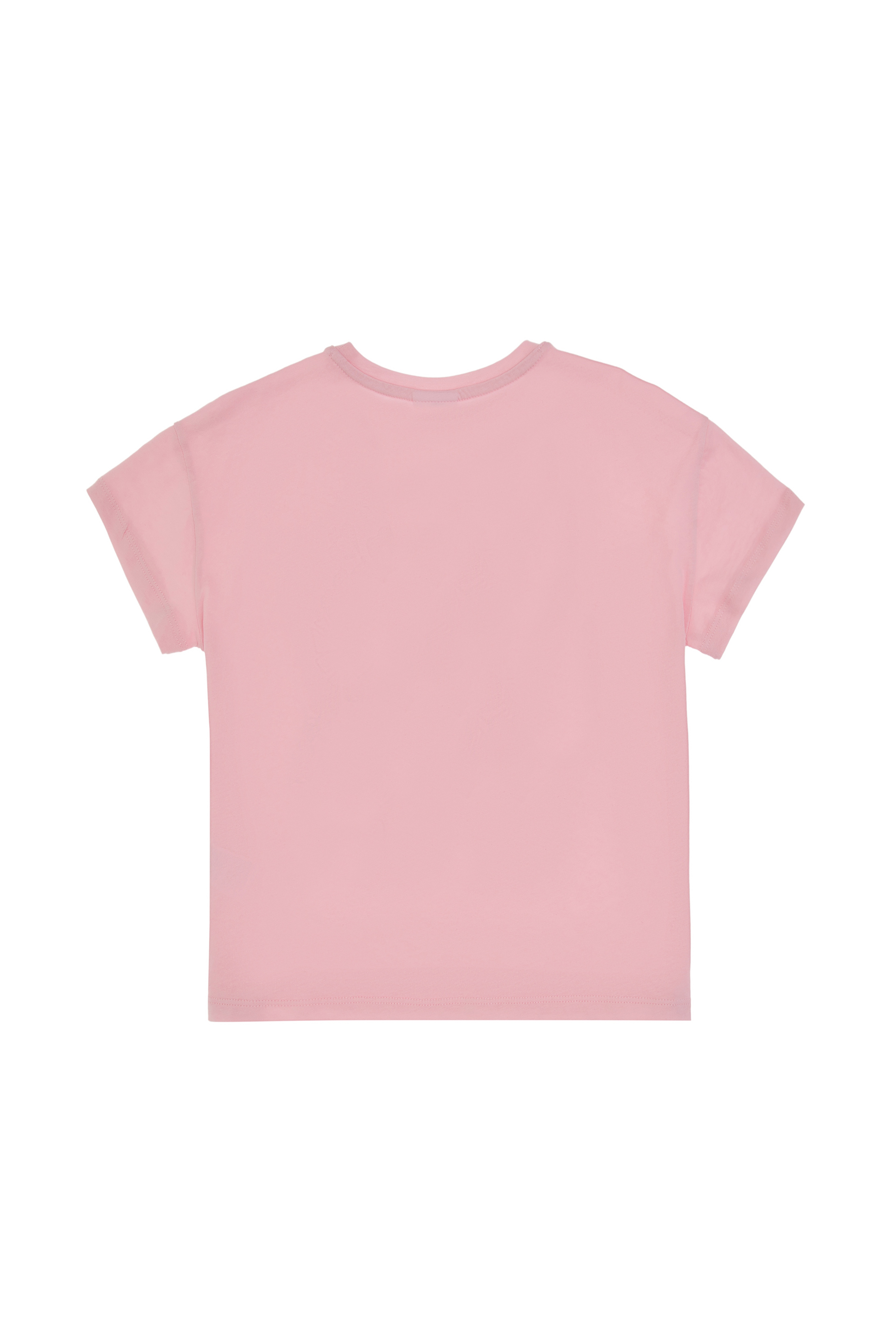 Kız Çocuk Açık Pembe Comfort Fit Bisiklet Yaka Baskılı Pamuk Tişört - Image 5
