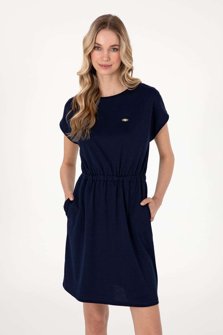 Kadın Lacivert Bisiklet Yaka Mini Boy Örme Elbise - 50306033004