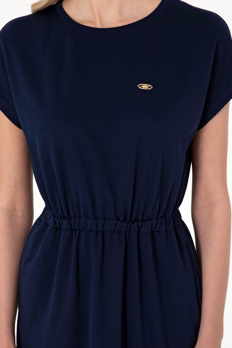 Kadın Lacivert Bisiklet Yaka Mini Boy Örme Elbise - 50306033004