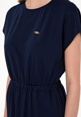 Kadın Lacivert Bisiklet Yaka Mini Boy Örme Elbise - 50306033004