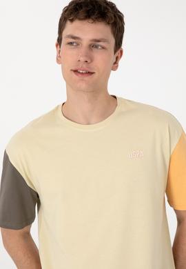 Erkek Comfort Fit Bisiklet Yaka Açık Haki Tişört - 50306921028