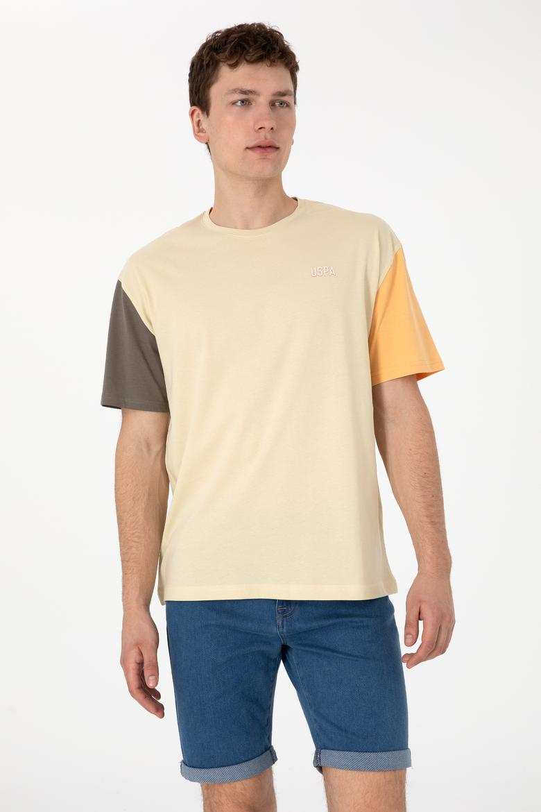 Erkek Comfort Fit Bisiklet Yaka Açık Haki Tişört - 50306921028