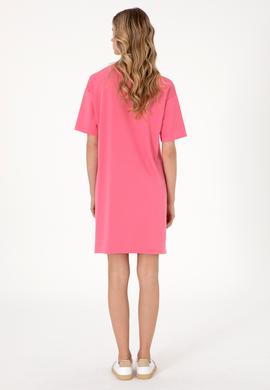 Kadın Pembe Modal Karışımlı Bisiklet Yaka Mini Boy Örme Elbise - 50306675031