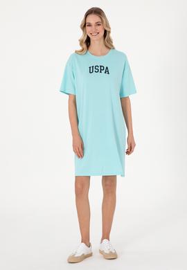 Kadın Aqua Modal Karışımlı Bisiklet Yaka Mini Boy Örme Elbise - 50306675004