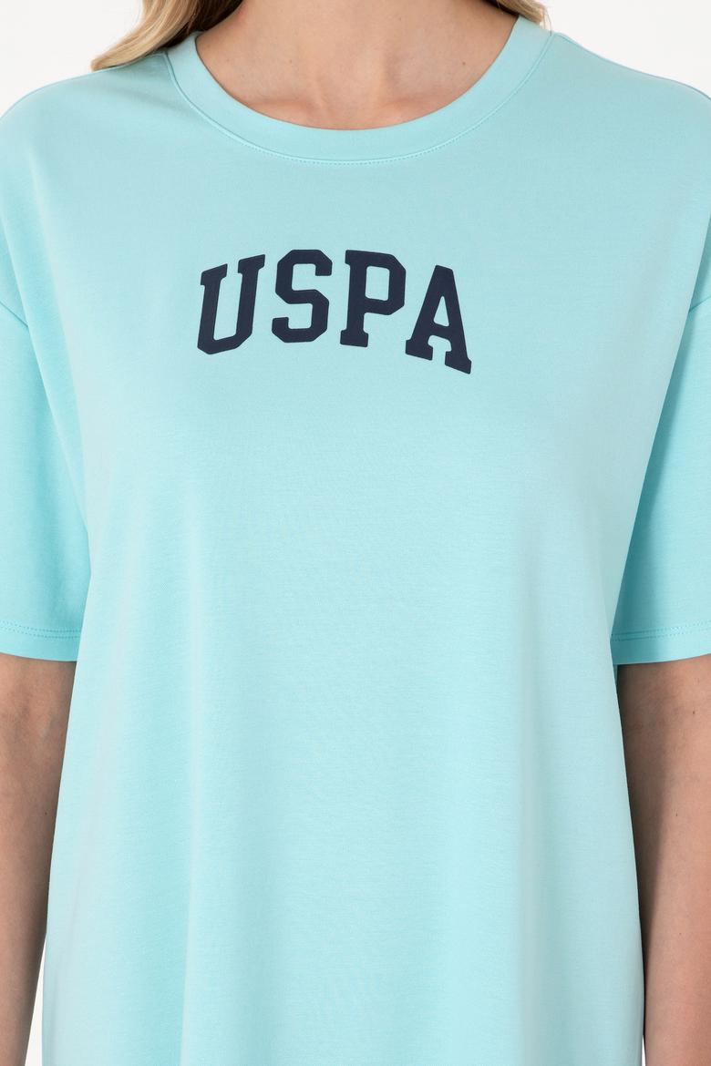 Kadın Aqua Modal Karışımlı Bisiklet Yaka Mini Boy Örme Elbise - 50306675004