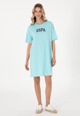 Kadın Aqua Modal Karışımlı Bisiklet Yaka Mini Boy Örme Elbise - 50306675004