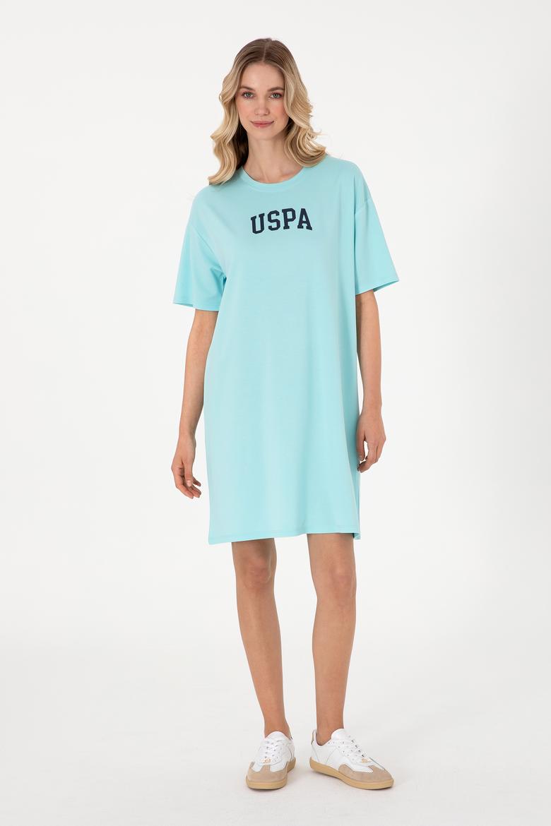 Kadın Aqua Modal Karışımlı Bisiklet Yaka Mini Boy Örme Elbise - 50306675004