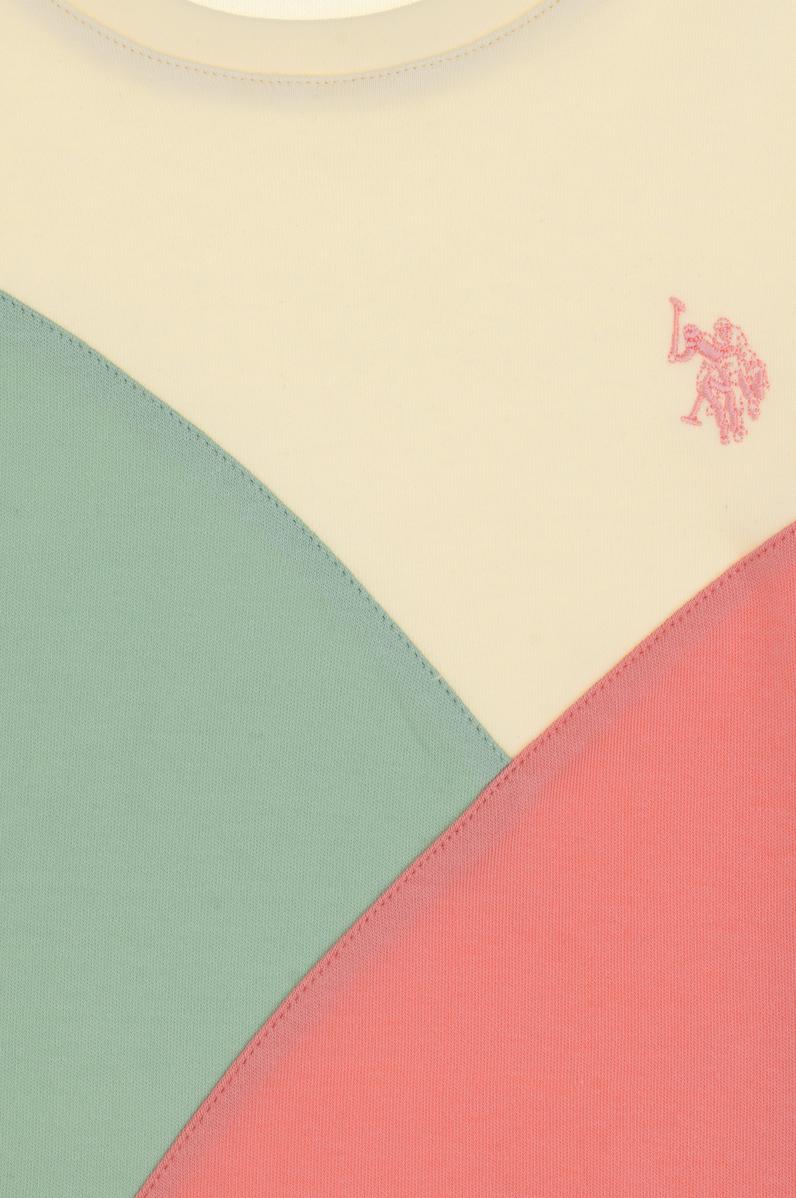 Kız Çocuk Pembe Bisiklet Yaka Crop Pamuk Tişört