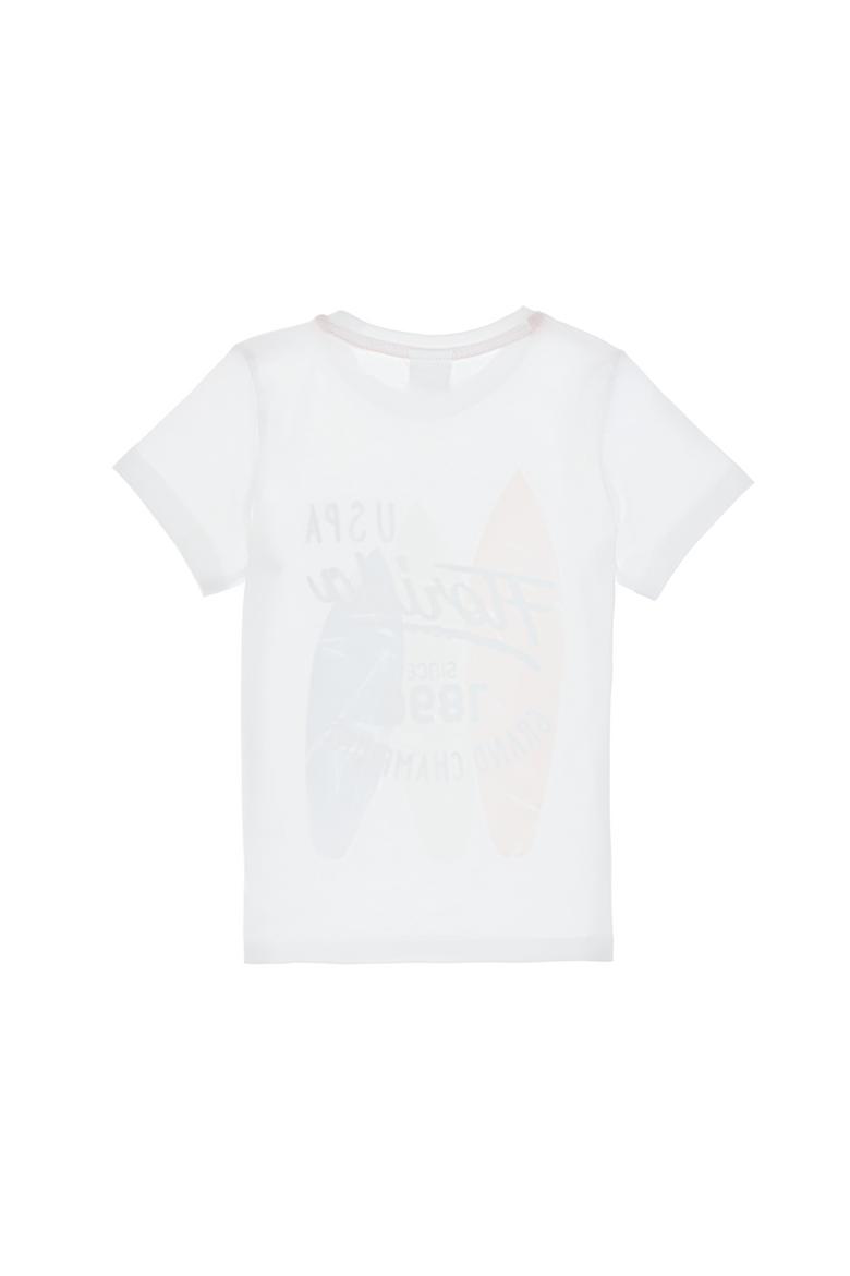 Erkek Çocuk Beyaz Bisiklet Yaka Tişört - 50307199006