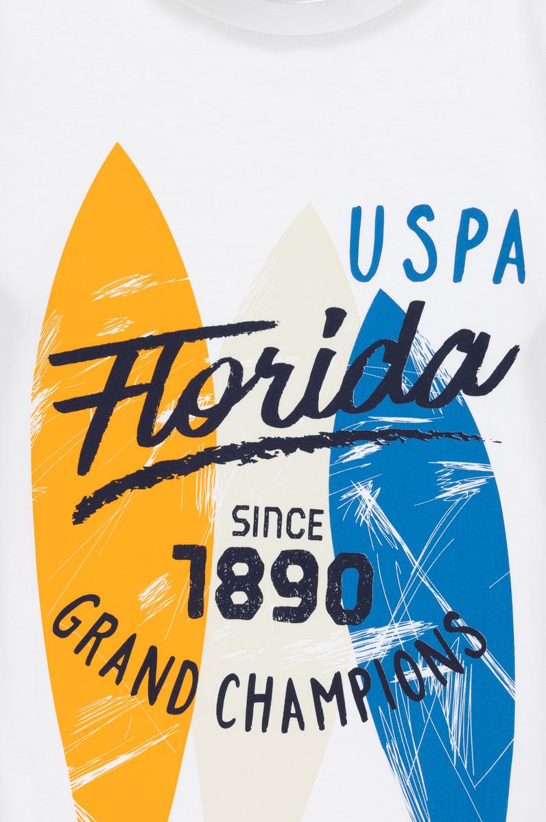 Erkek Çocuk Beyaz Bisiklet Yaka Tişört