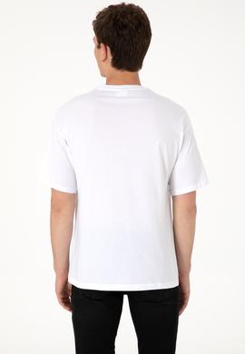 Erkek Comfort Fit Bisiklet Yaka Beyaz Tişört - 50294322001