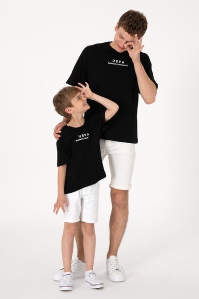 Erkek Comfort Fit Bisiklet Yaka Siyah Tişört
