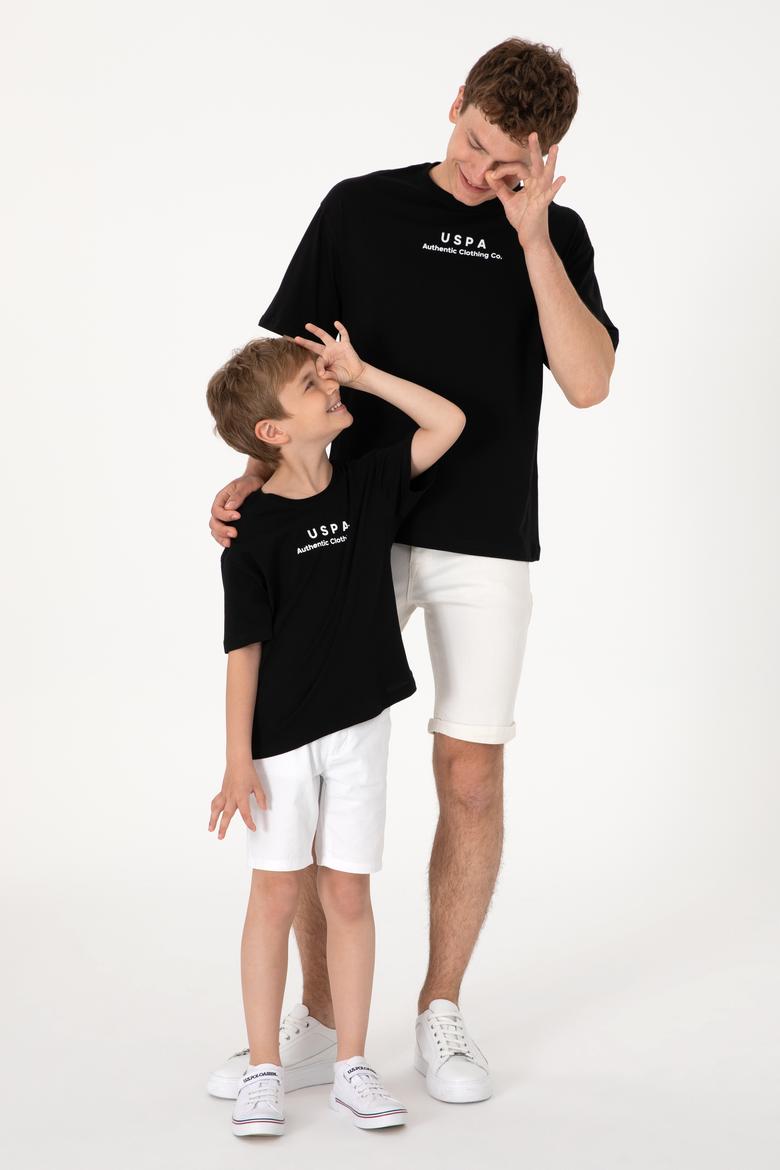 Erkek Comfort Fit Bisiklet Yaka Siyah Tişört