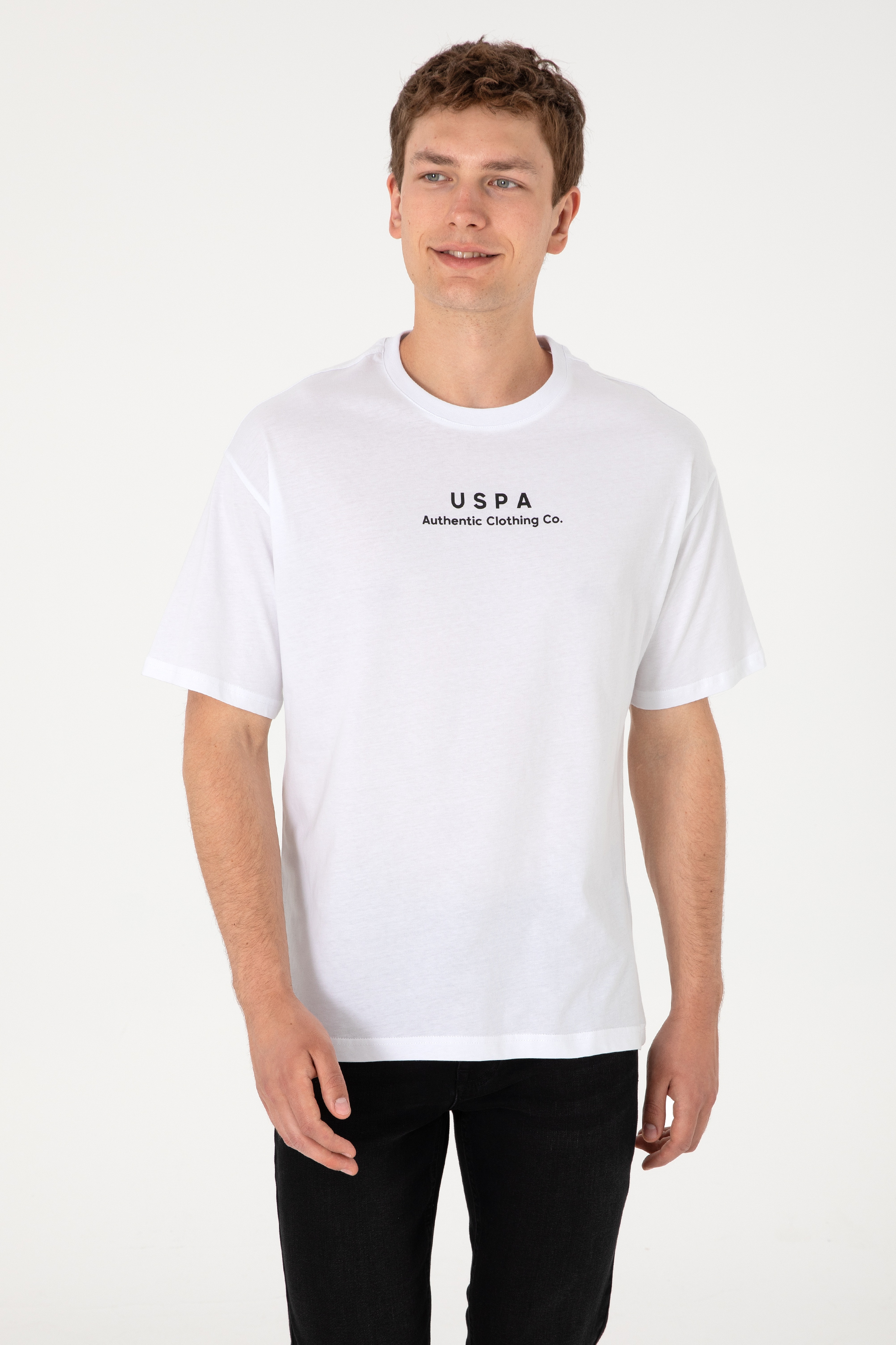 Erkek Comfort Fit Bisiklet Yaka Beyaz Tişört