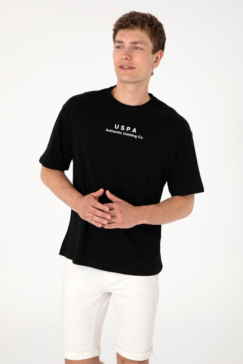 Erkek Comfort Fit Bisiklet Yaka Siyah Tişört - 50294322019