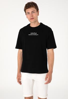 Erkek Comfort Fit Bisiklet Yaka Siyah Tişört - 50294322019