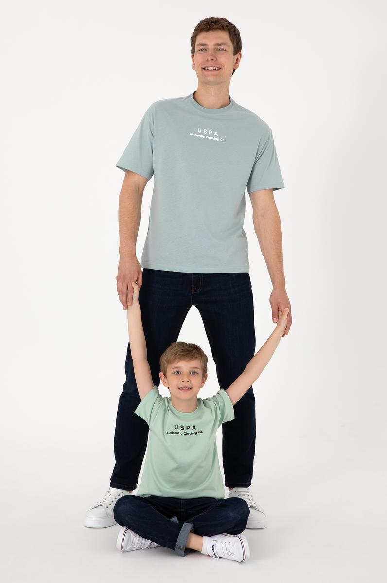 Erkek Comfort Fit Bisiklet Yaka Su Yeşili Tişört