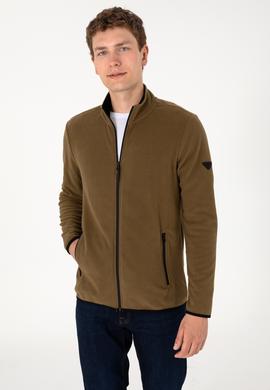 Erkek Haki Basic Polar Hırka - 50298066028