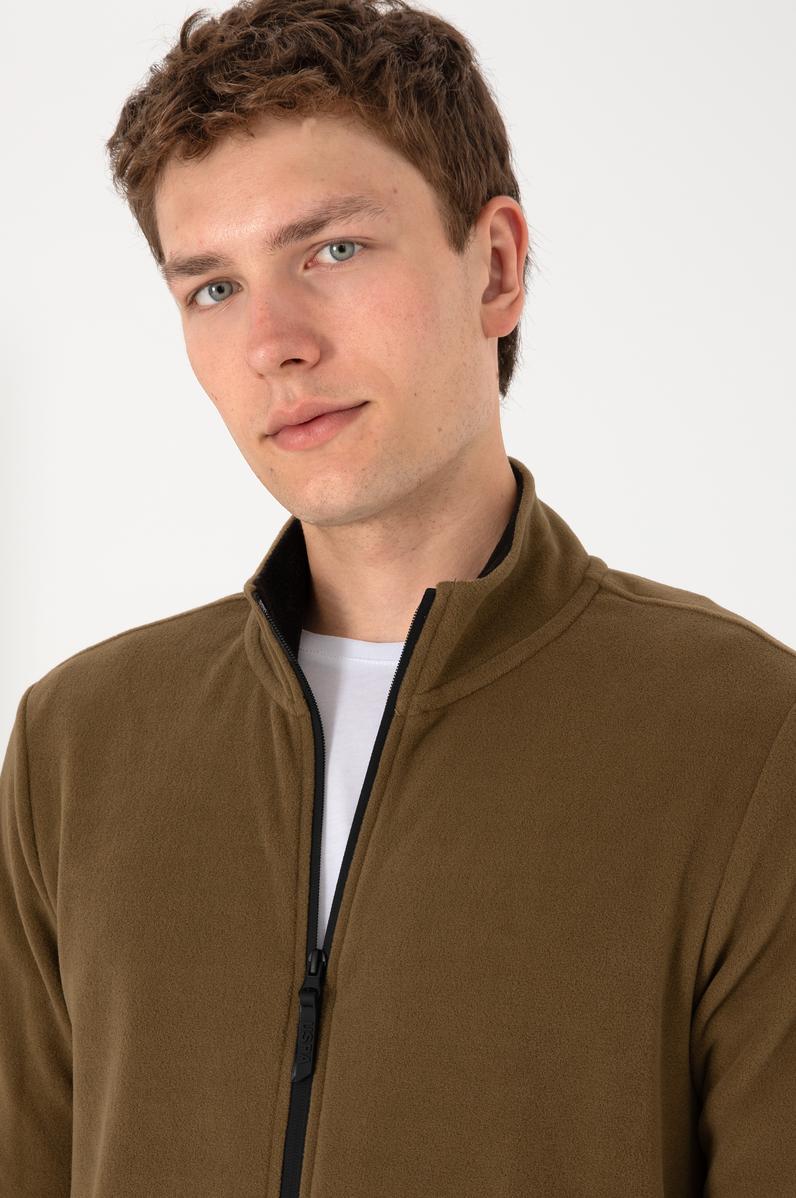 Erkek Haki Basic Polar Hırka