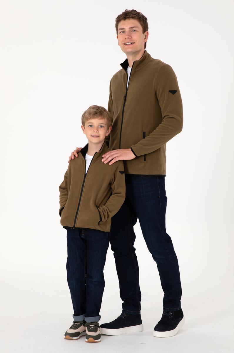 Erkek Haki Basic Polar Hırka