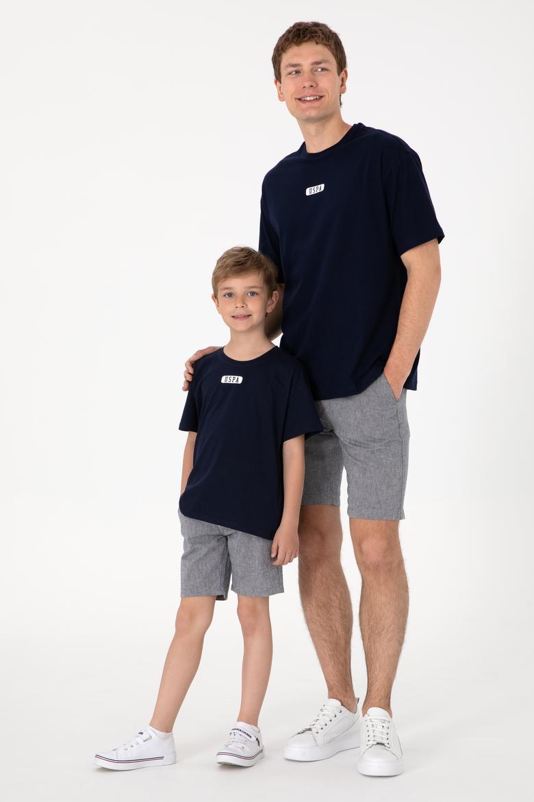 Erkek Çocuk Lacivert Oversize Bisiklet Yaka Tişört