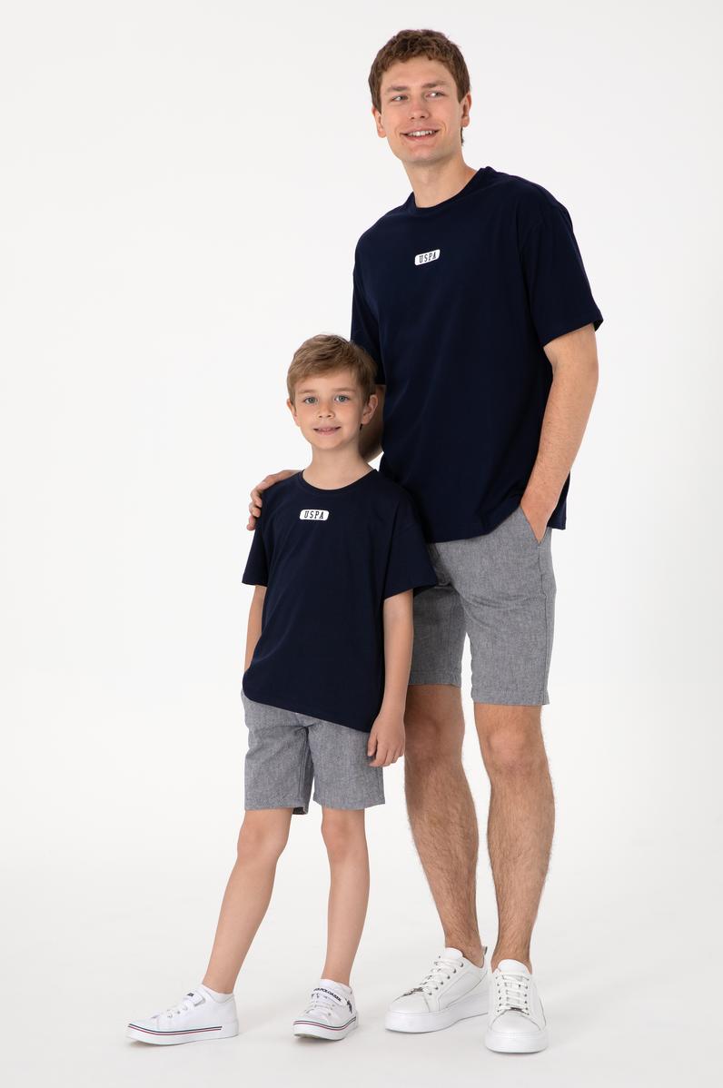 Erkek Çocuk Lacivert Oversize Bisiklet Yaka Tişört