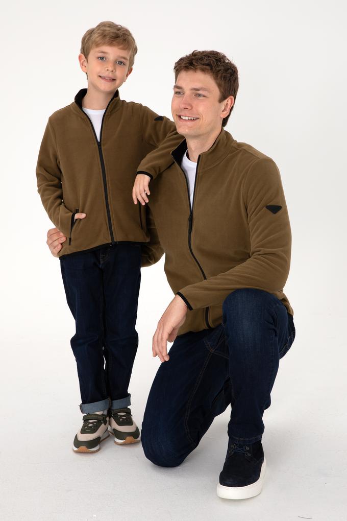 Erkek Haki Basic Polar Hırka