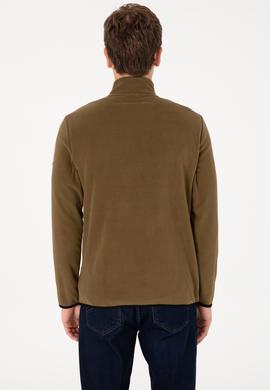 Erkek Haki Basic Polar Hırka - 50298066028