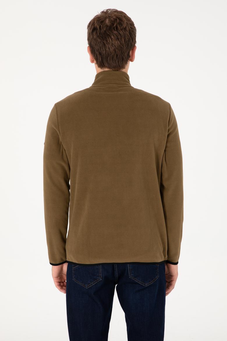 Erkek Haki Basic Polar Hırka - 50298066028