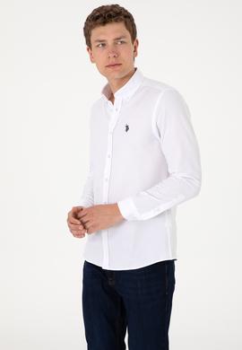Erkek Beyaz Uzun Kollu Basic Gömlek - 50306338007