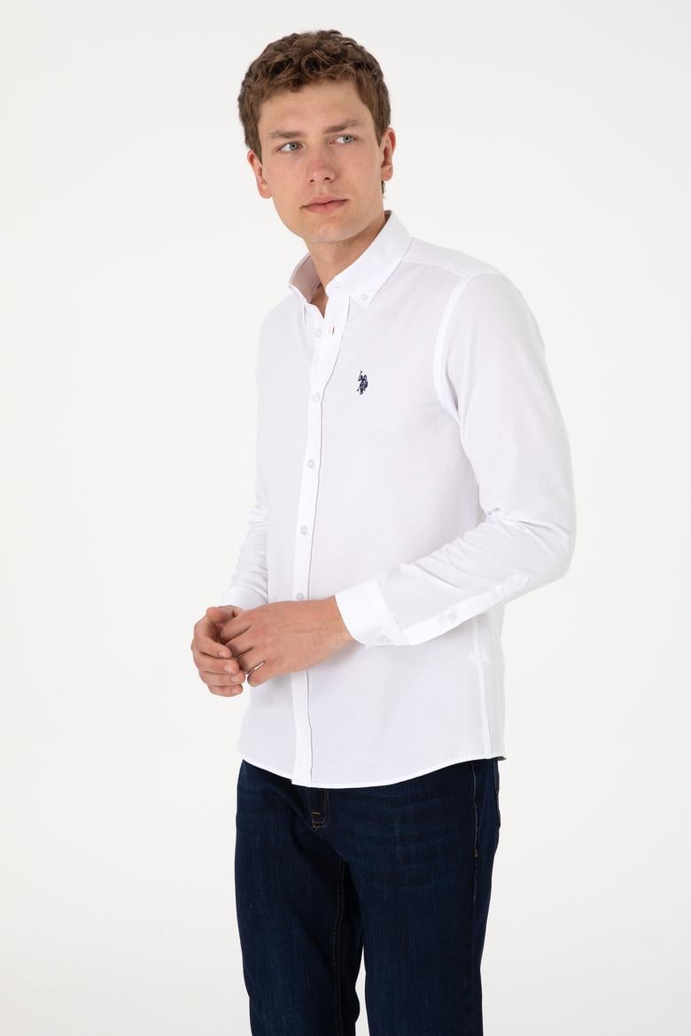 Erkek Beyaz Uzun Kollu Basic Gömlek - 50306338007