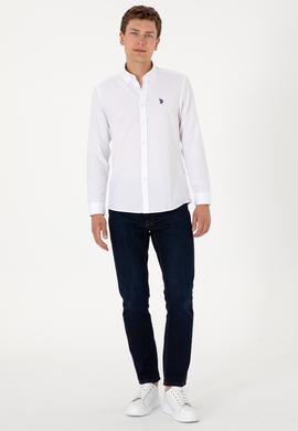 Erkek Beyaz Uzun Kollu Basic Gömlek - 50306338007
